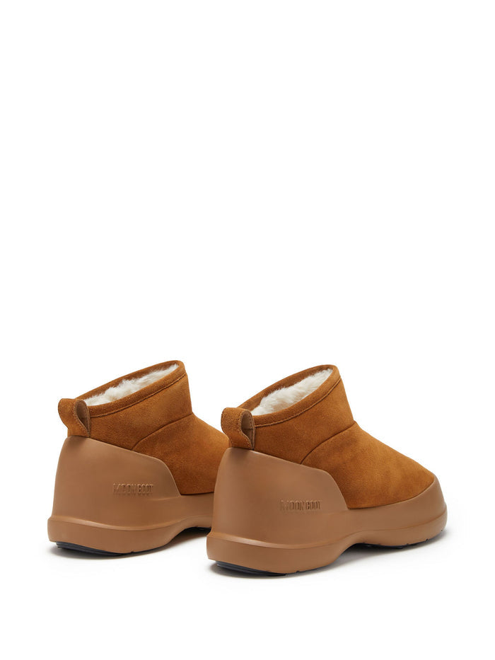 MOON BOOT Luna Low Suede Boots Cognac - MAISONDEFASHION.COM