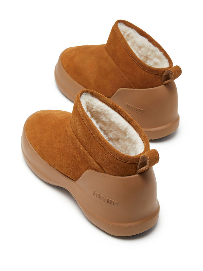 MOON BOOT Luna Low Suede Boots Cognac - MAISONDEFASHION.COM
