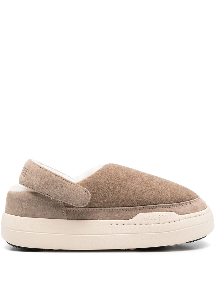 MOON BOOT Park Felt Clogs Beige - MAISONDEFASHION.COM