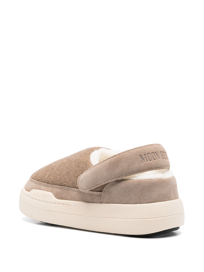 MOON BOOT Park Felt Clogs Beige - MAISONDEFASHION.COM