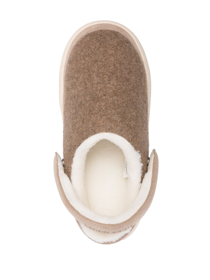 MOON BOOT Park Felt Clogs Beige - MAISONDEFASHION.COM