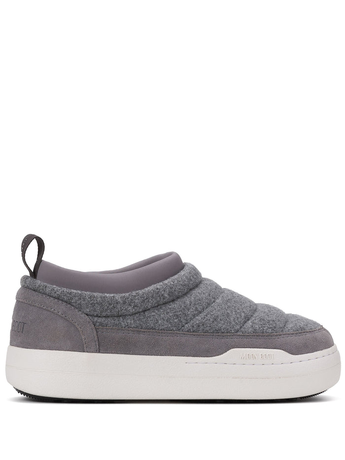 MOON BOOT Park Soft Felt Sneakers Grey - MAISONDEFASHION.COM