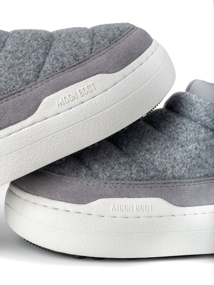 MOON BOOT Park Soft Felt Sneakers Grey - MAISONDEFASHION.COM