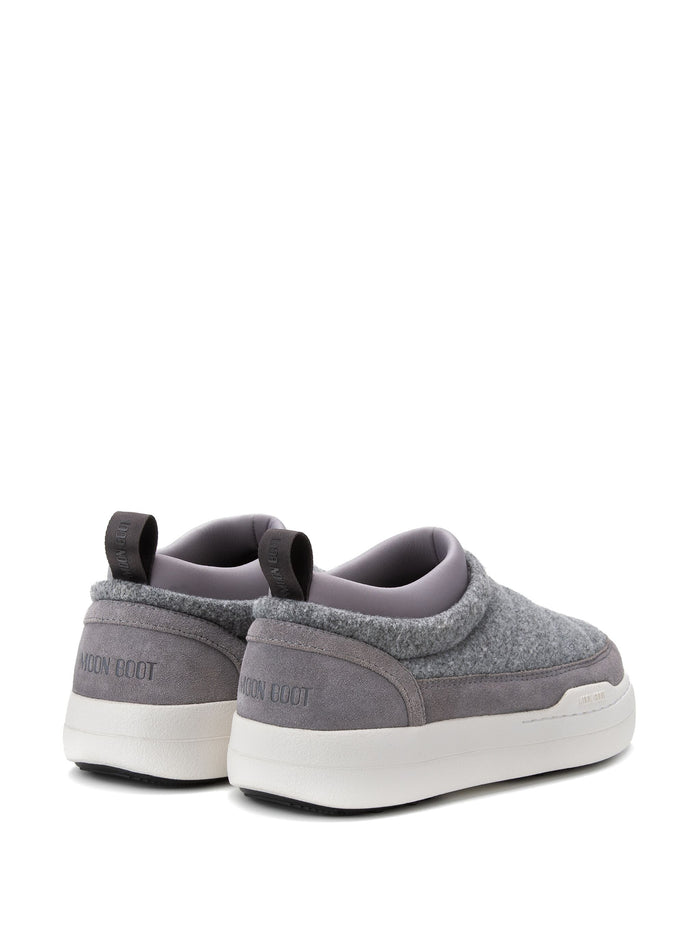MOON BOOT Park Soft Felt Sneakers Grey - MAISONDEFASHION.COM
