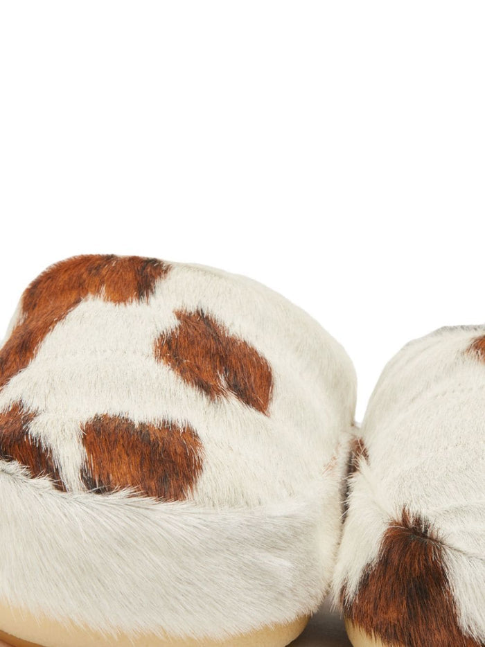 MOON BOOT UNISEX Cow Print Pony Hair Mules Multi - MAISONDEFASHION.COM