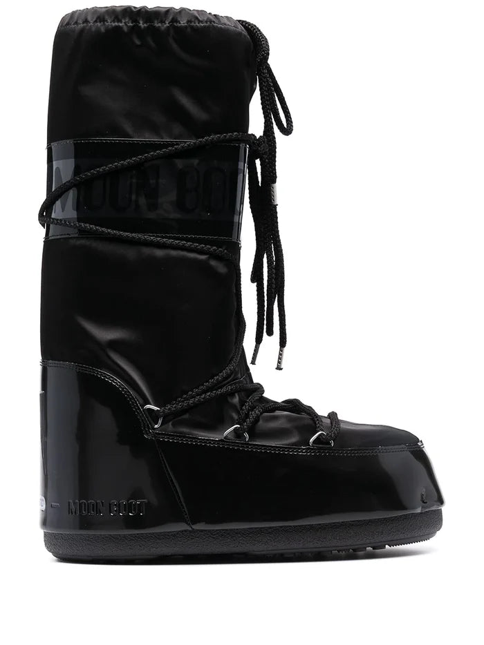 MOON BOOT UNISEX Icon Glance Boots Black - MAISONDEFASHION.COM
