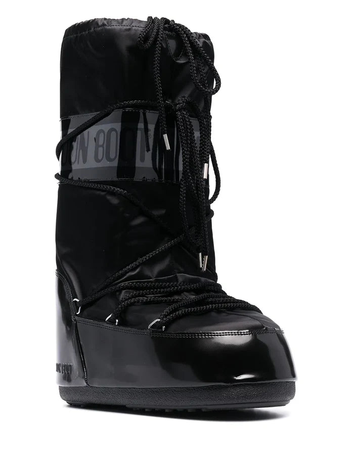 MOON BOOT UNISEX Icon Glance Boots Black - MAISONDEFASHION.COM