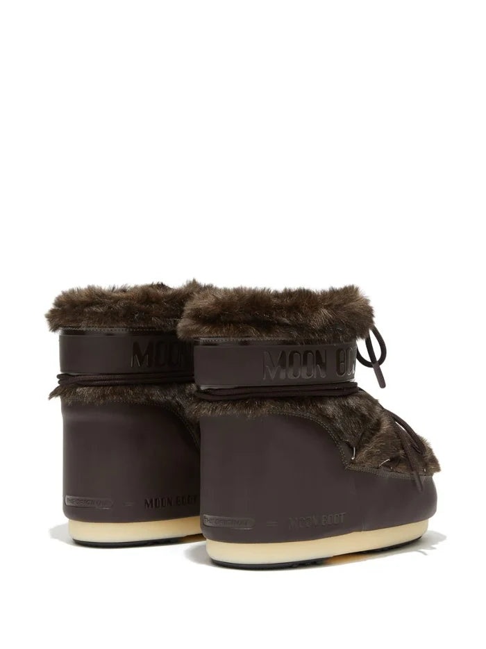 MOON BOOT UNISEX Icon Low Faux Fur Boots Brown - MAISONDEFASHION.COM