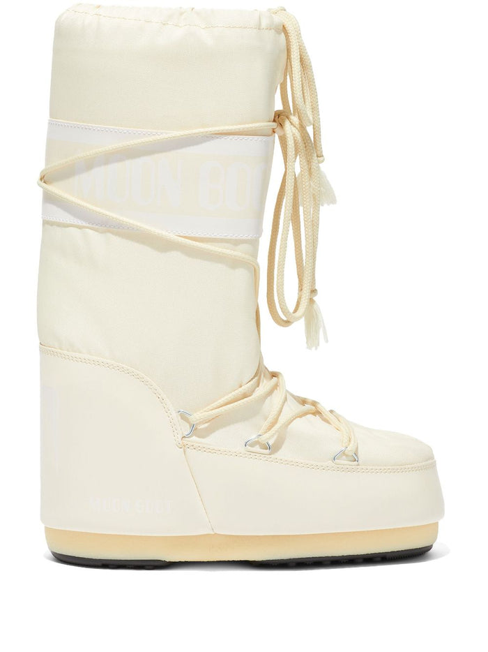 MOON BOOT UNISEX MB Icon Nylon Boots Cream - MAISONDEFASHION.COM