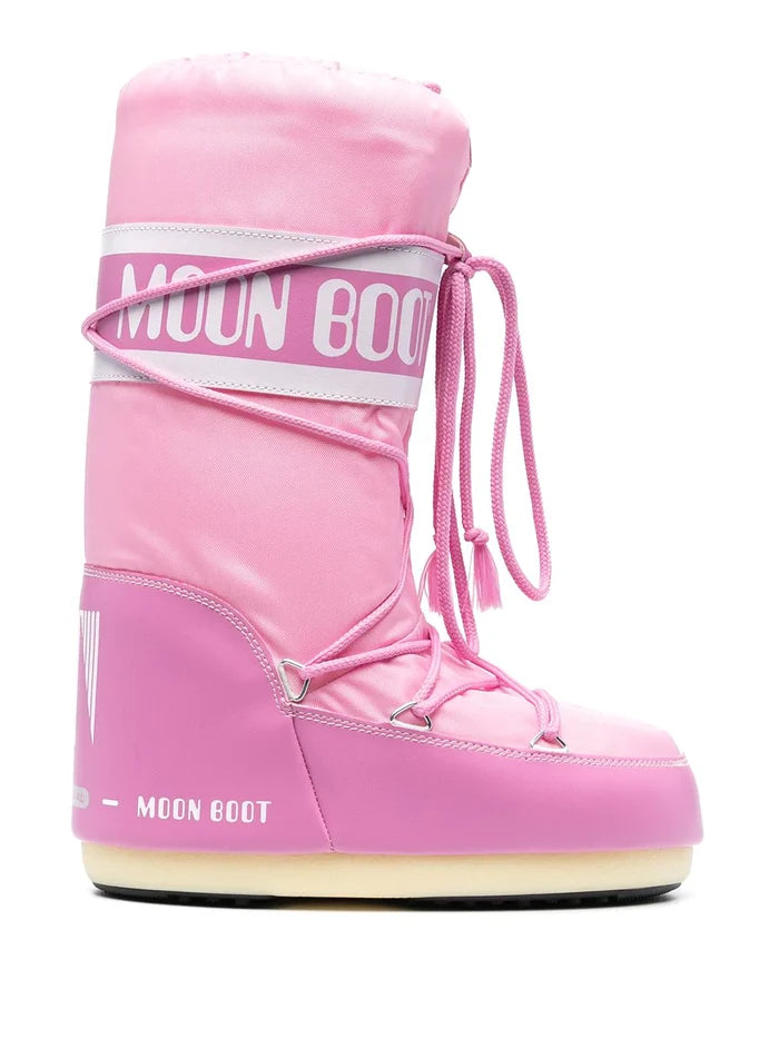 MOON BOOT UNISEX MB Icon Nylon Boots Pink - MAISONDEFASHION.COM