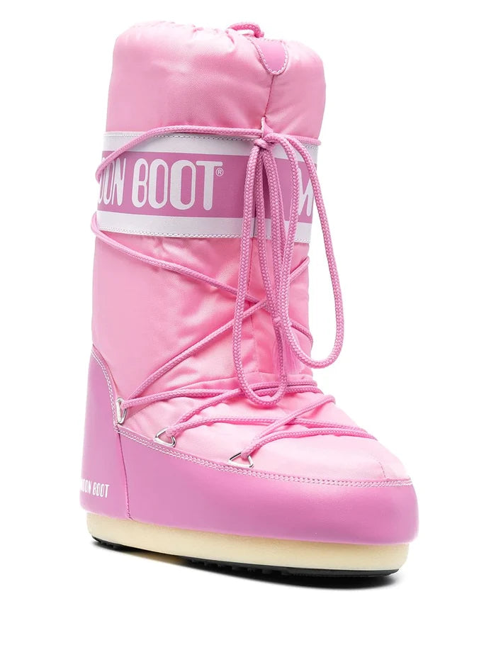MOON BOOT UNISEX MB Icon Nylon Boots Pink - MAISONDEFASHION.COM