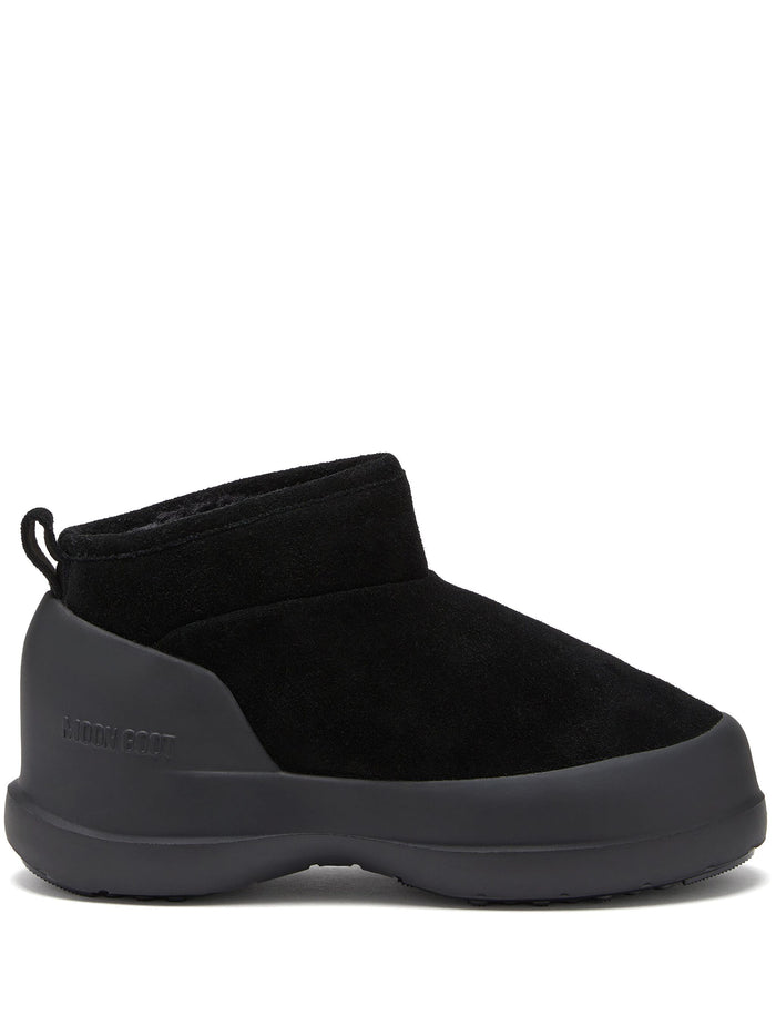 MOON BOOT WOMEN Luna Low Suede Boots Black - MAISONDEFASHION.COM
