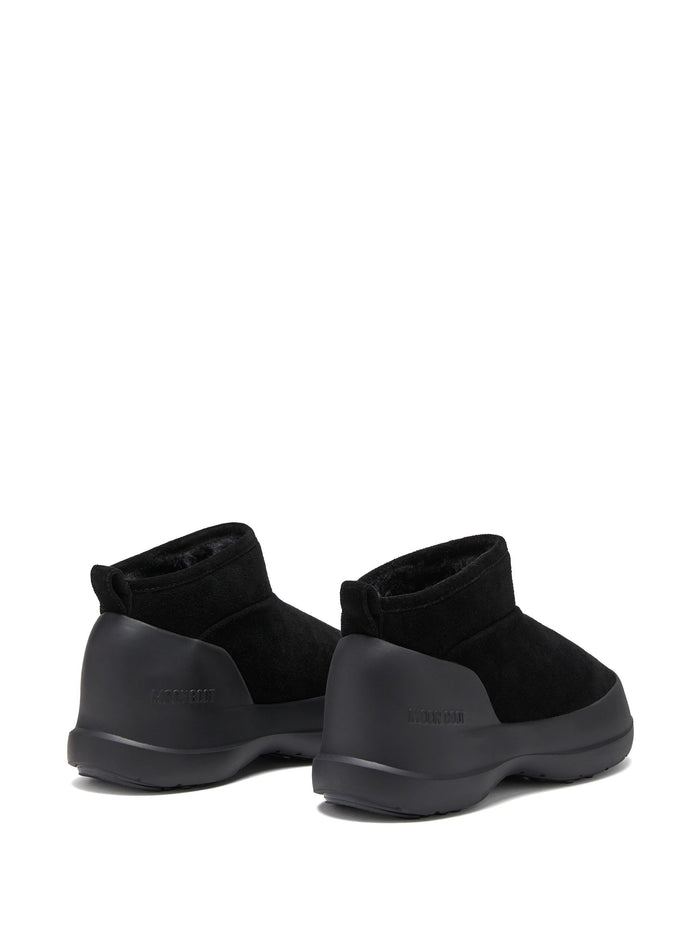MOON BOOT WOMEN Luna Low Suede Boots Black - MAISONDEFASHION.COM