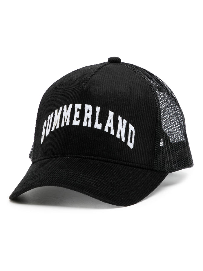 NAHMIAS MEN Summerland Corduroy Trucker Hat Black - MAISONDEFASHION.COM