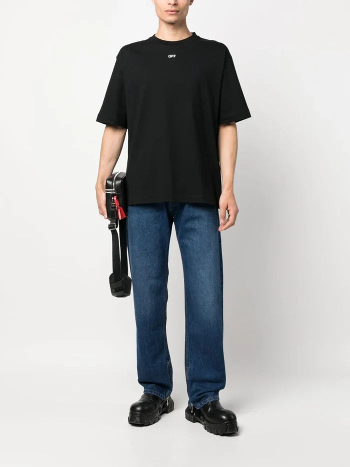 OFF-WHITE MEN OFF Stamp Skate S/S T-Shirt Black/White - MAISONDEFASHION.COM