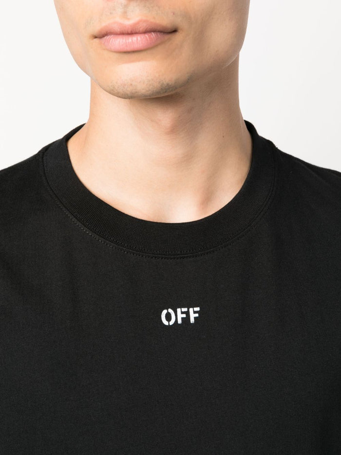 OFF-WHITE MEN OFF Stamp Skate S/S T-Shirt Black/White - MAISONDEFASHION.COM