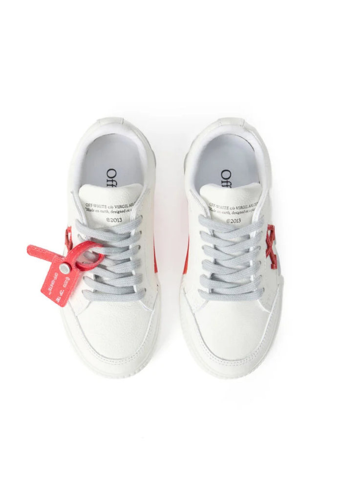 OFF WHITE KIDS Vulcanized Low Leather Sneakers White/Light Grey