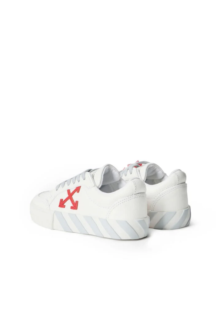 OFF WHITE KIDS Vulcanized Low Leather Sneakers White/Light Grey