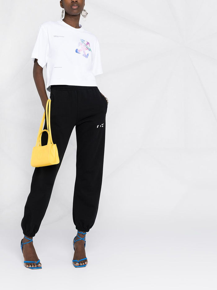 OFF WHITE WOMEN Watercolour Arrows Cropped T-shirt White - MAISONDEFASHION.COM