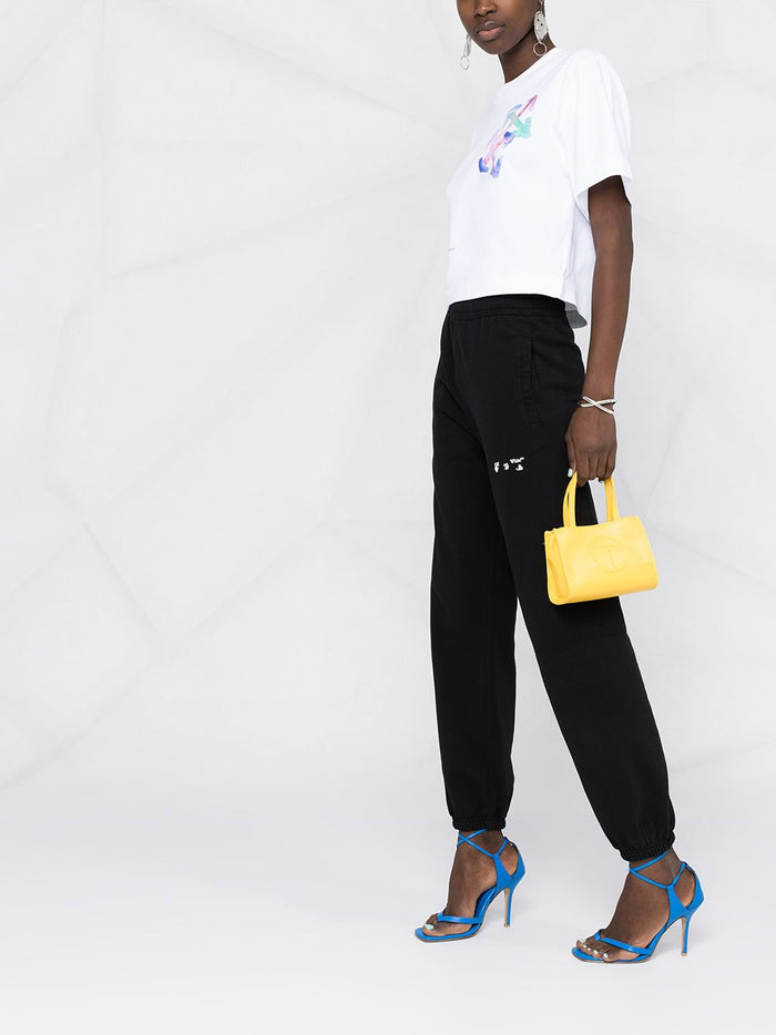 OFF WHITE WOMEN Watercolour Arrows Cropped T-shirt White - MAISONDEFASHION.COM