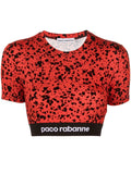 PACO RABANNE Spotted Crop Top Red - MAISONDEFASHION.COM