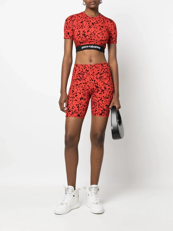 PACO RABANNE Spotted Crop Top Red - MAISONDEFASHION.COM