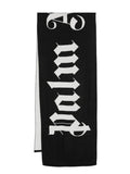 PALM ANGELS MEN Classic Logo Knit Scarf Black/White - MAISONDEFASHION.COM