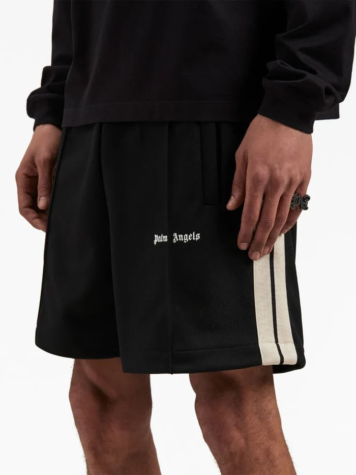 PALM ANGELS MEN Classic Logo Track Shorts Black - MAISONDEFASHION.COM