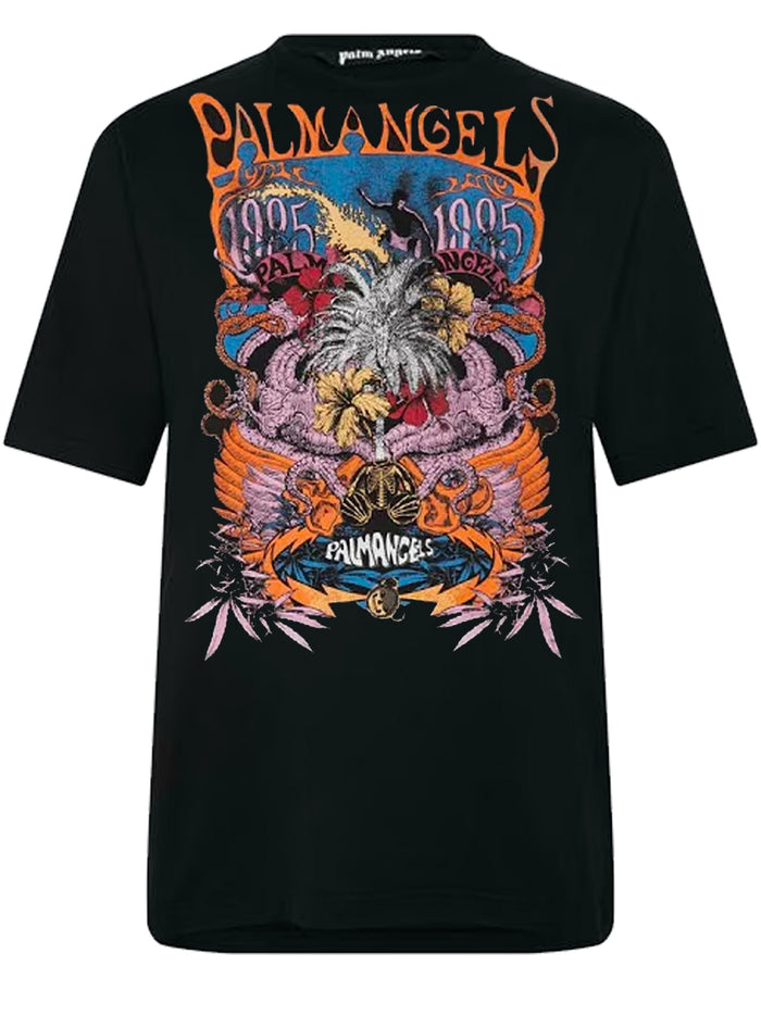 PALM ANGELS MEN Concert Graphic Print T-Shirt Black/Multi - MAISONDEFASHION.COM