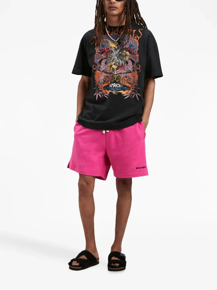 PALM ANGELS MEN Concert Graphic Print T-Shirt Black/Multi - MAISONDEFASHION.COM