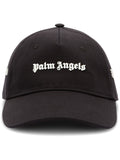 PALM ANGELS MEN Embroidered Logo Cap Black/White - MAISONDEFASHION.COM