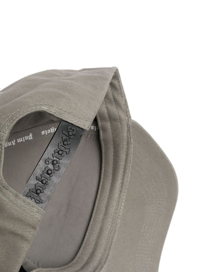 PALM ANGELS MEN "Enzo" Cap Light Grey/Orange - MAISONDEFASHION.COM