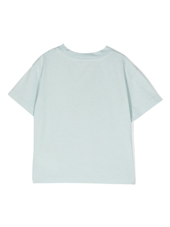 PALM ANGELS KIDS Bear T-Shirt S/S Dusty Blue - MAISONDEFASHION.COM