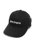 PALM ANGELS KIDS Logo Embroidered Cap Black/White - MAISONDEFASHION.COM