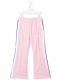PALM ANGELS KIDS Logo Flaired Track Pants Pink - MAISONDEFASHION.COM