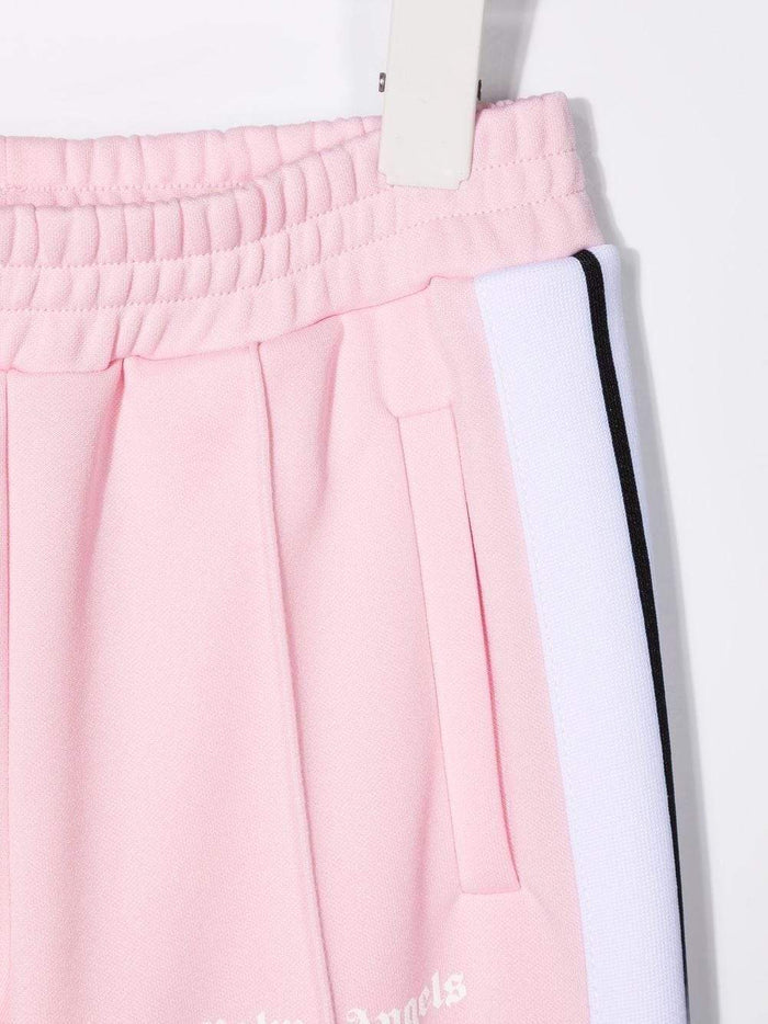 PALM ANGELS KIDS Logo Flaired Track Pants Pink - MAISONDEFASHION.COM