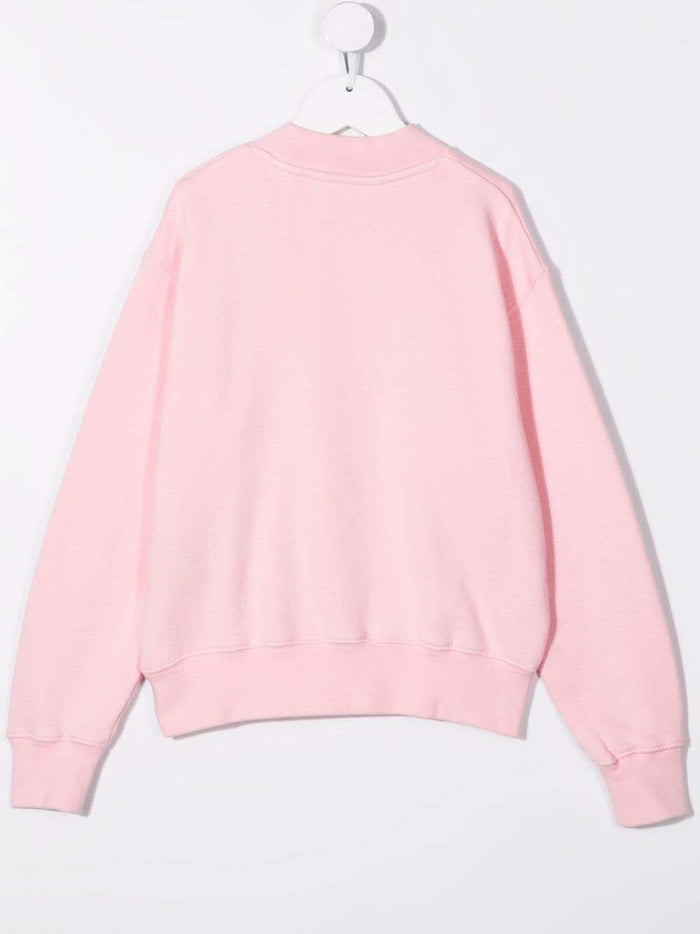 PALM ANGELS KIDS Logo Sweatshirt Pink - MAISONDEFASHION.COM