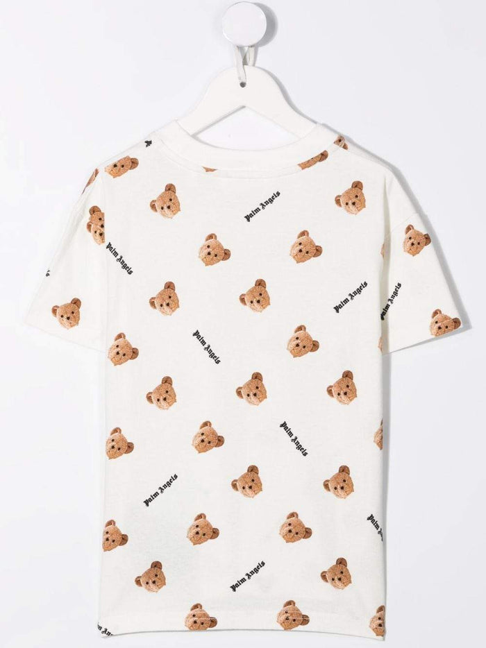 PALM ANGELS KIDS Bear T-Shirt White - MAISONDEFASHION.COM