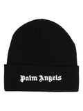 PALM ANGELS MEN Classic Logo Beanie Black/White - MAISONDEFASHION.COM