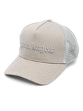 PALM ANGELS MEN Classic Logo Trucker Cap Grey/Light Grey - MAISONDEFASHION.COM