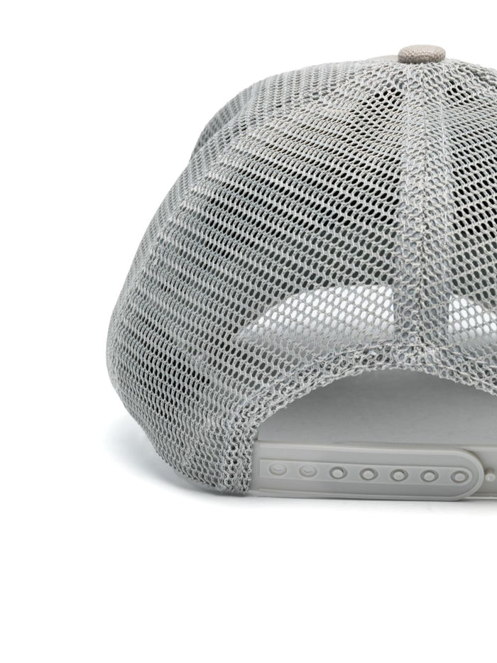 PALM ANGELS MEN Classic Logo Trucker Cap Grey/Light Grey - MAISONDEFASHION.COM