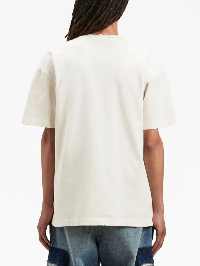 PALM ANGELS MEN Rainbow Graphic Print T-Shirt Off Cream/Multi - MAISONDEFASHION.COM