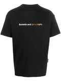 PALM ANGELS MEN Sunsets Palm Angels T-Shirt Black/White - MAISONDEFASHION.COM