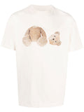 PALM ANGELS Teddy Bear Cotton T-Shirt Butter/Brown - MAISONDEFASHION.COM