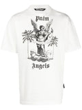 PALM ANGELS MEN University Slogan Print T-Shirt White/Black - MAISONDEFASHION.COM