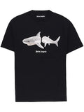 PALM ANGELS White Shark Classic Tee Black/White - MAISONDEFASHION.COM