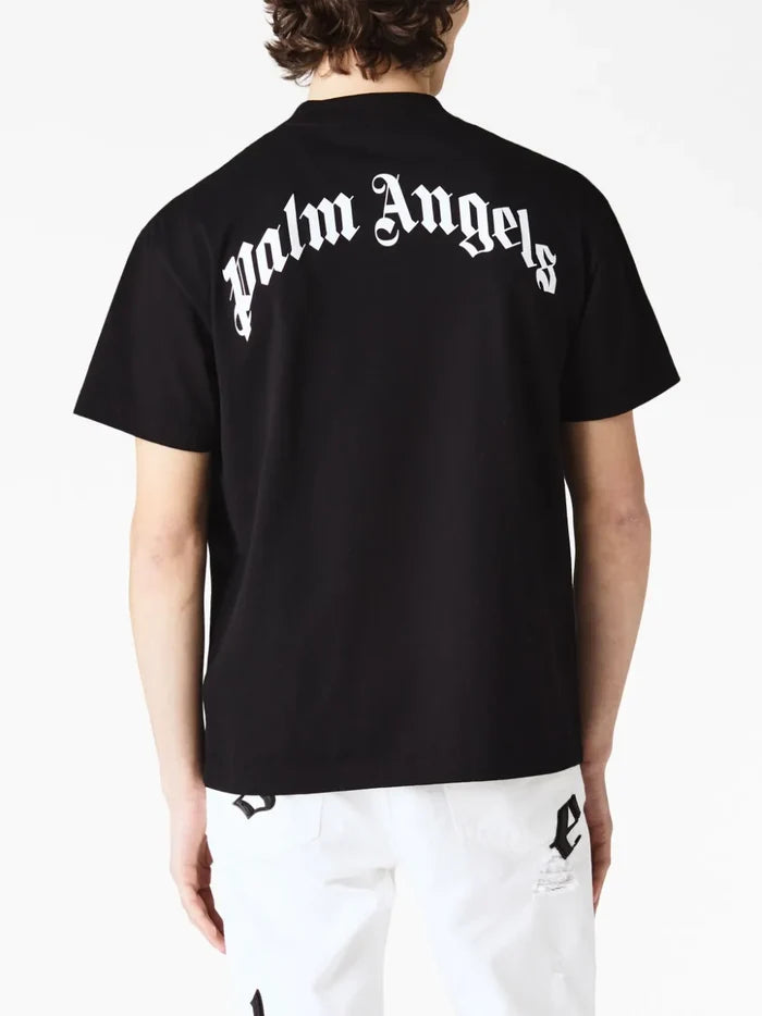PALM ANGELS White Shark Classic Tee Black/White - MAISONDEFASHION.COM