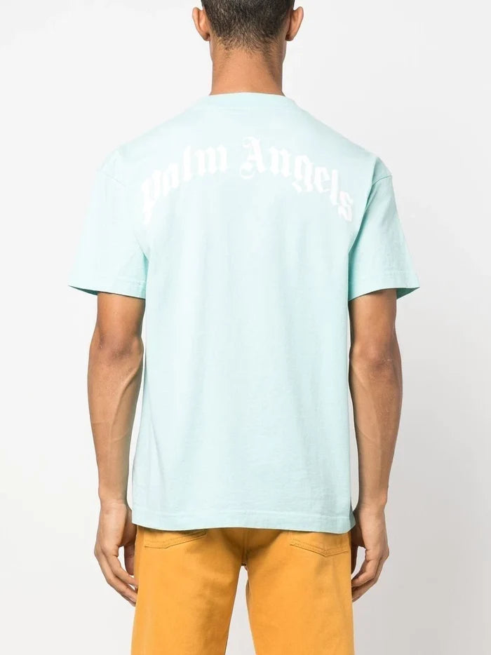PALM ANGELS White Shark Classic Tee Light Blue/White - MAISONDEFASHION.COM