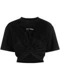 PALM ANGELS WOMEN Classic Logo Ring T-Shirt Black/White - MAISONDEFASHION.COM