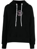 PALM ANGELS WOMEN College Classic Hoody Black/Coral - MAISONDEFASHION.COM